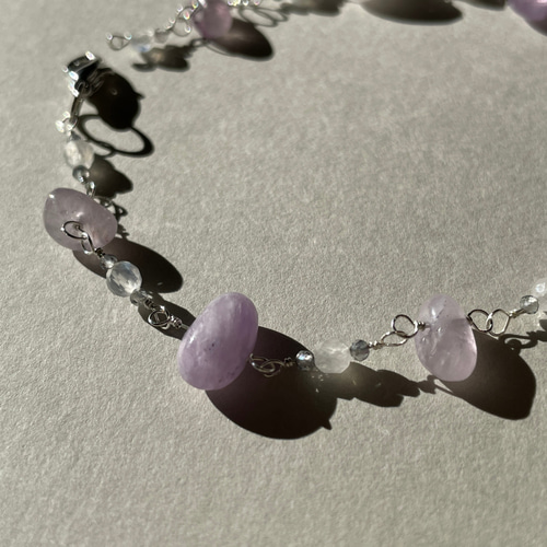 ◇シルバー925◇ラベンダーアメジスト レインボームーンストーン