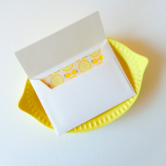 レモン柄のミニレターセット　便箋と封筒　レトロな檸檬　オシャレ　小さな便箋　一筆箋　推しへのファンレター　母の日 3枚目の画像