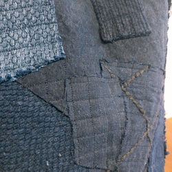 復古靛藍劍道道服和碎布隨機縫線重製手提包 第6張的照片