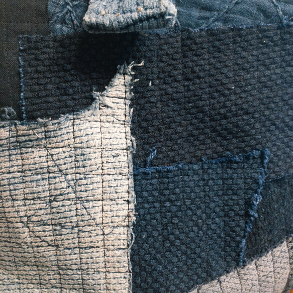 復古靛藍劍道道服和碎布隨機縫線重製手提包 第2張的照片