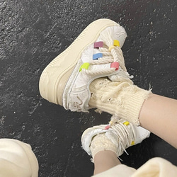 レースの厚い底板の靴を壊すファッションのレトロな靴男女·サイズ調整無料 3カラー20-1031 8枚目の画像