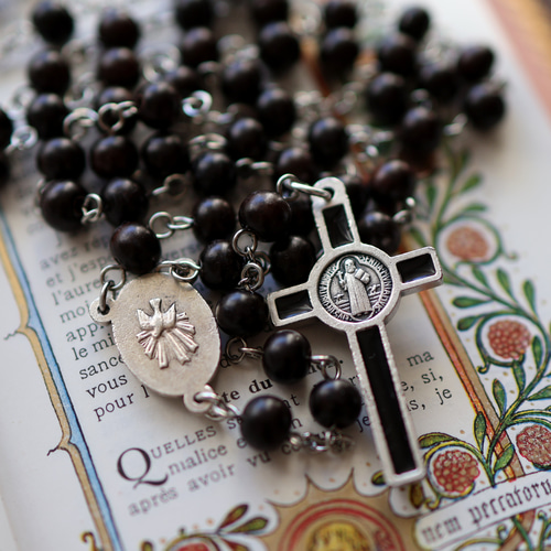 Ebony Rosary 黒檀象嵌ロザリオ(17) 黒檀(エボニー)のロザリオ ネックレス・ペンダント シャノアール 通販