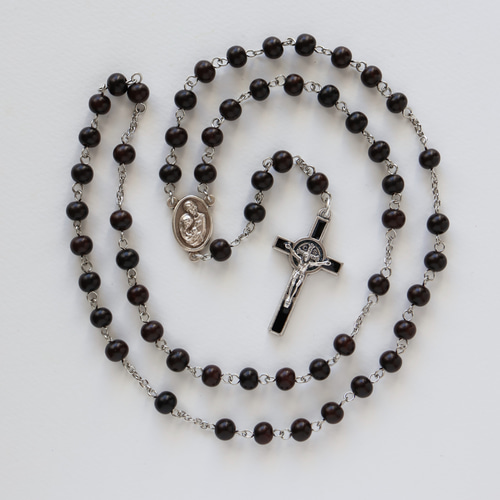 Ebony Rosary 黒檀象嵌ロザリオ(17) 黒檀(エボニー)のロザリオ ネックレス・ペンダント シャノアール 通販
