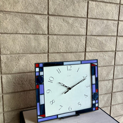 ステンドグラスの壁掛け時計 ALIM(茶)・受注制作 14枚目の画像