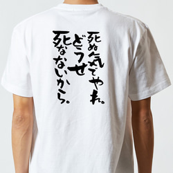 ポジティブ系Tシャツ【死ぬ気でやれ。どうせ死なないから。】おもしろTシャツ　ネタTシャツ 5枚目の画像
