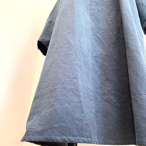 ハンドメイド・七分袖・細畝コーデュロイワンピース・着丈96cm・綿