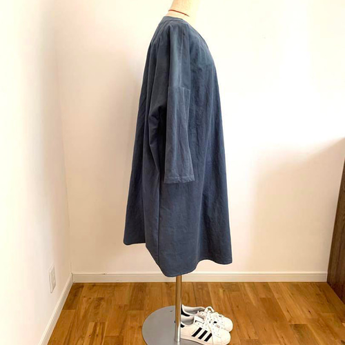 ハンドメイド　レディース　キャンディーお袖のワンピース　細畝コーデュロイ♡ ハンドメイド・七分袖・細畝コーデュロイワンピース・着丈96cm・綿