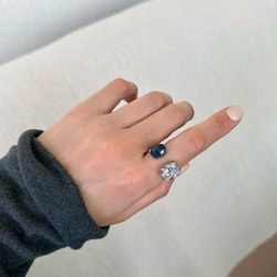 Copper opal×Labradorit Fork ring（フォークリング-コッパーオパール×ラブラドライト） 6枚目の画像