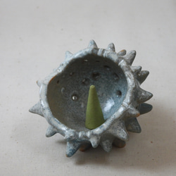 空色陶製多用途オブジェ(ドライ苔玉付き) 4枚目の画像