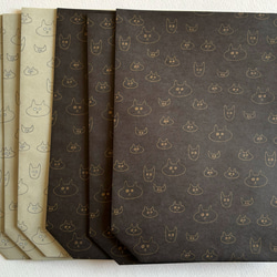 マチ付き紙袋・6枚セット(黒×3、ベージュ×3) 1枚目の画像