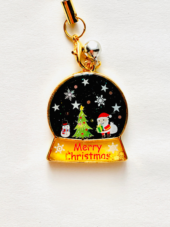 【クリスマス限定】小さめ可愛いスノードーム　キーホルダー 1枚目の画像