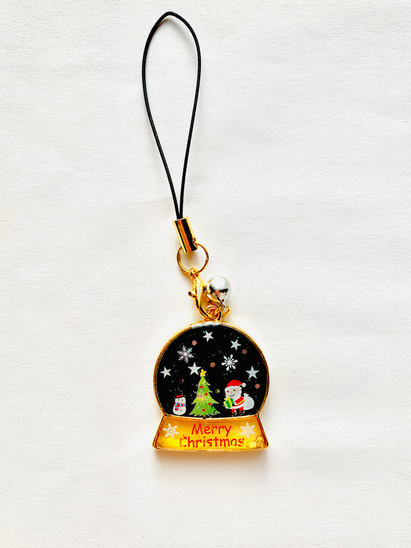 【クリスマス限定】小さめ可愛いスノードーム　キーホルダー 2枚目の画像