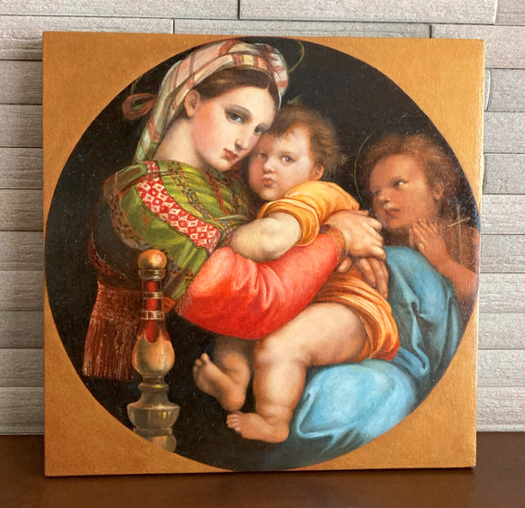 油彩画模写ラファエロ「小椅子の聖母」 