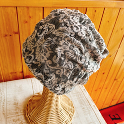 ストレッチレースのビーニーハット ケア帽子 医療用帽子 3枚目の画像
