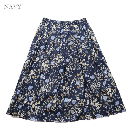 60ローン フラワープリント ギャザー スカート denicher SF231564