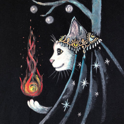 「炎の姫」額付きアート作品原画 猫 徳島洋子作品 ★ 星月猫 2枚目の画像
