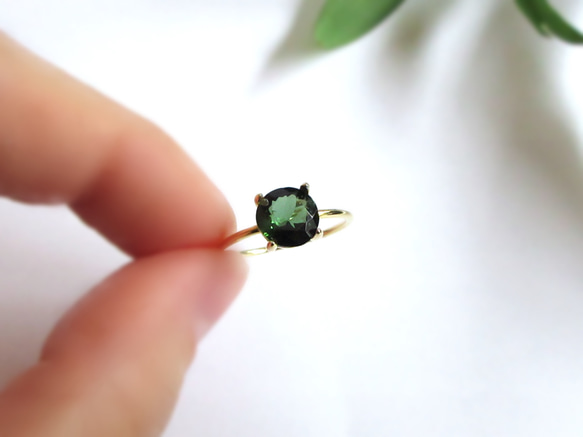 【十月生日石】7毫米美麗「綠色碧璽」戒指 第4張的照片