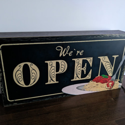 【Lサイズ】OPEN フレンチ イタリアン カジュアル レストラン カフェ バー 店舗 看板 置物 雑貨 ライトBOX 5枚目の画像