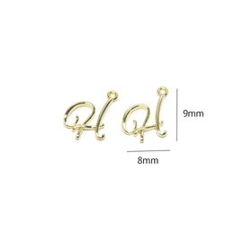 16KGP【2件】cpi03 h可愛草書金吊飾 第3張的照片