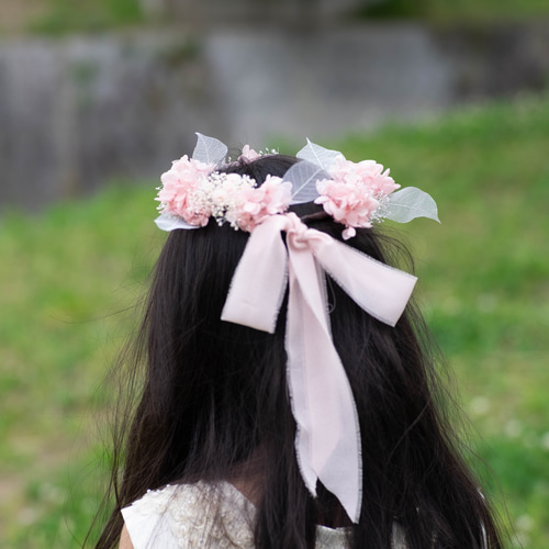 大人サイズもオーダー可】プリザーブドフラワー花冠 ピンク/花 大人サイズもオーダー可】プリザーブドフラワー花冠 ピンク/花