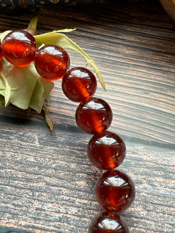 希少　貴重石　mandarin garnet ナミビア産　ガーネット  ブレスレット 7枚目の画像