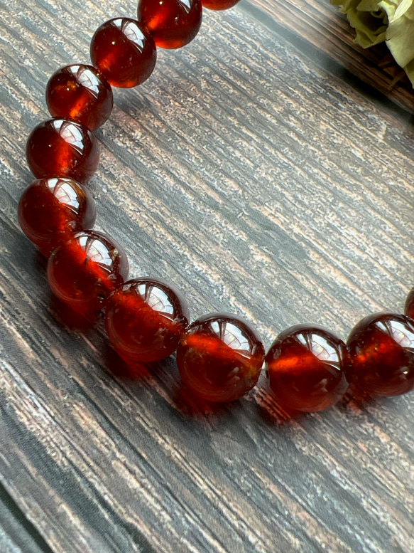 希少　貴重石　mandarin garnet ナミビア産　ガーネット  ブレスレット 6枚目の画像