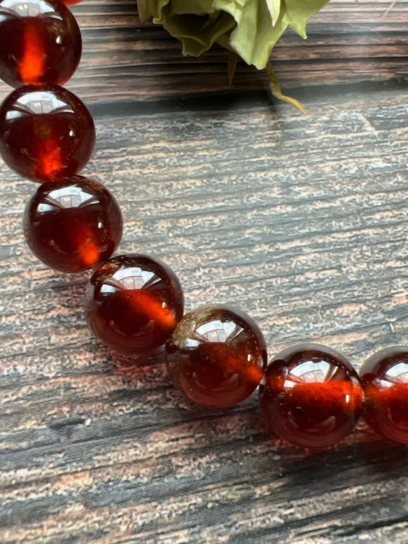 希少　貴重石　mandarin garnet ナミビア産　ガーネット  ブレスレット 12枚目の画像