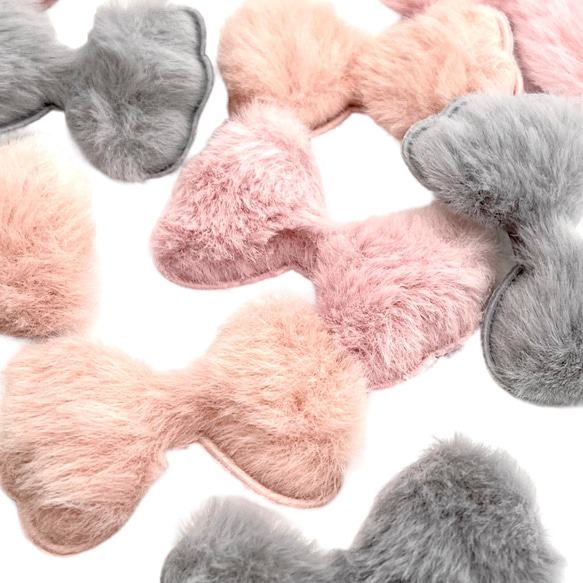 リボン パーツ ふわふわ 同色3個 ハンドメイド 手芸 材料 冬 子供