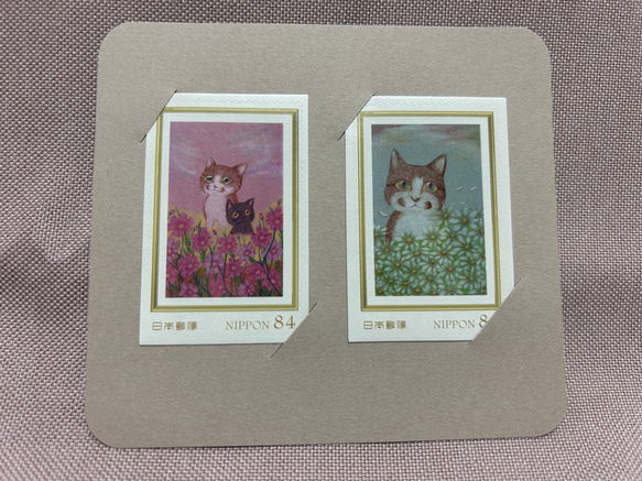猫とお花の切手セット 3枚目の画像