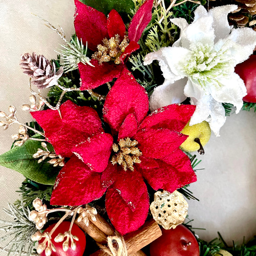 No.xmas-14467/大型クリスマスリース23-(5) 37cm/アーティフィシャル