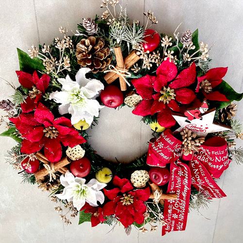 No.xmas-14467/大型クリスマスリース23-(5) 37cm/アーティ