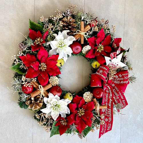 No.xmas-14467/大型クリスマスリース23-(5) 37cm/アーティフィシャル