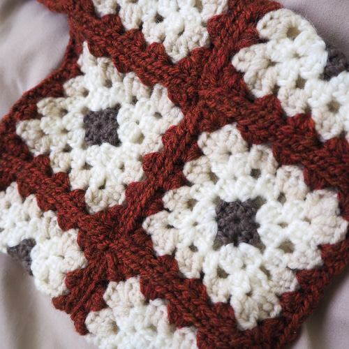 グラニースクエアバッグ レッドブラウン エコバッグ・サブバッグ