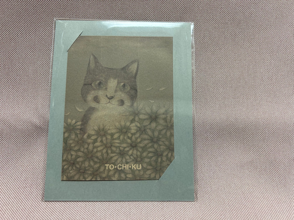 猫とお花の切手　No.２ 2枚目の画像