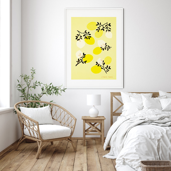 北欧ポスター【 アブストラクトフルーツ ビタミンレモン 】北欧アート
