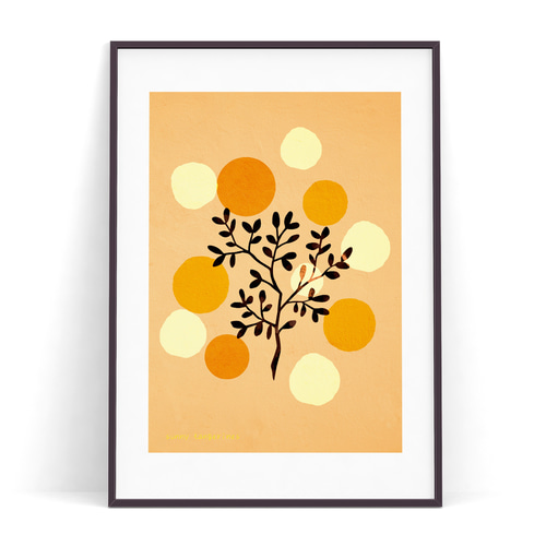 北欧ポスター【 アブストラクトフルーツ サニータンジェリン】北欧