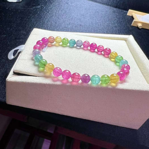 ⭐︎【天然】トルマリン ブレスレット k18 6mm