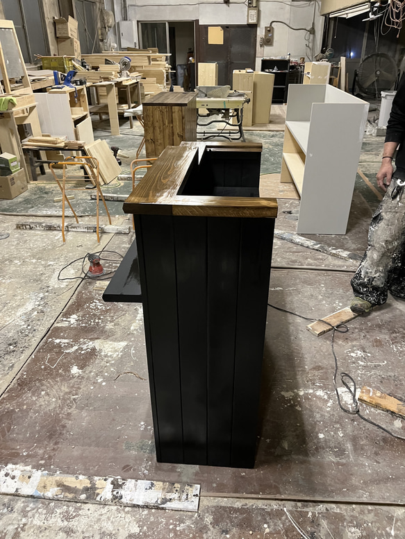 幅140 レジカウンター 木製レジカウンター・受付カウンター_幅140cm_オールナット＋ニス