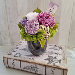 【Alohaです】パープル系アレンジお仏花ステムタイプ 9829eb57f665f106741008eeb1dcf9