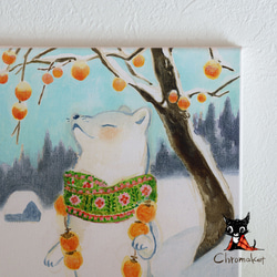 藝術面板冬季室內插圖織物面板面板雪狐 第3張的照片