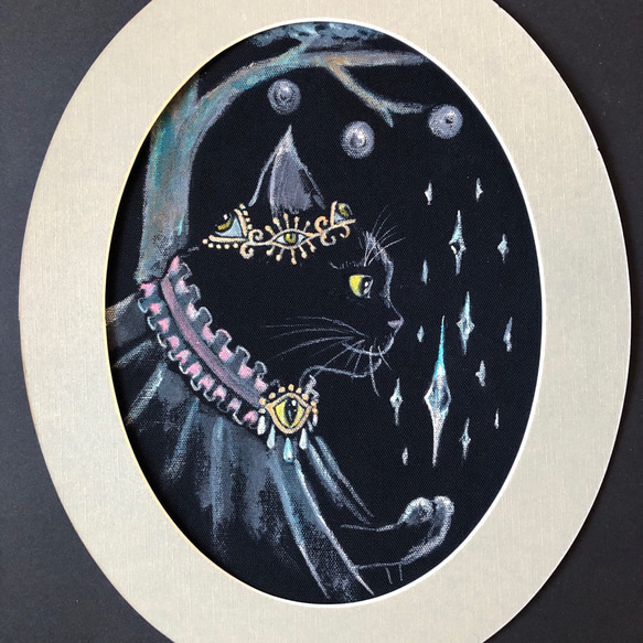 「氷の王子」額付きアート作品原画 猫 徳島洋子作品 ★ 星月猫 1枚目の画像