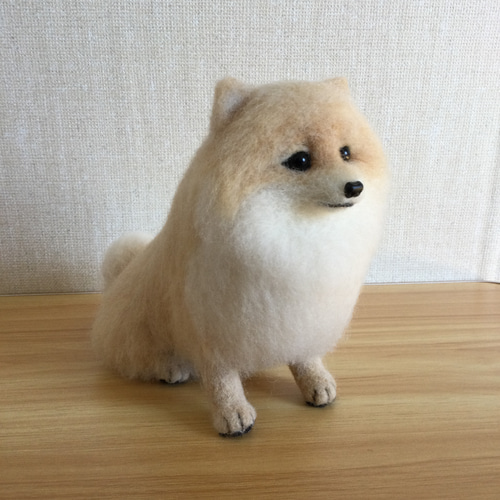 羊毛フェルト犬　ポメラニアン あみぐるみ☆ポメラニアン /羊毛フェルト／犬