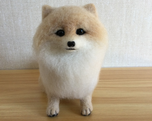 ひらりん。 羊毛フェルト 犬 ポメラニアン あみぐるみ☆ポメラニアン /羊毛フェルト／犬