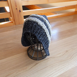 ⛄⛄防寒対策 超ゆったり厚地の暖かニット帽子⛄⛄ 【送料無料】バラクラバ。ボンネットタイプ 2枚目の画像