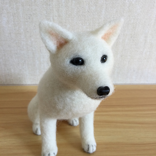 羊毛フェルト 日本犬 白柴 白い犬 羊毛フェルト masapan 通販
