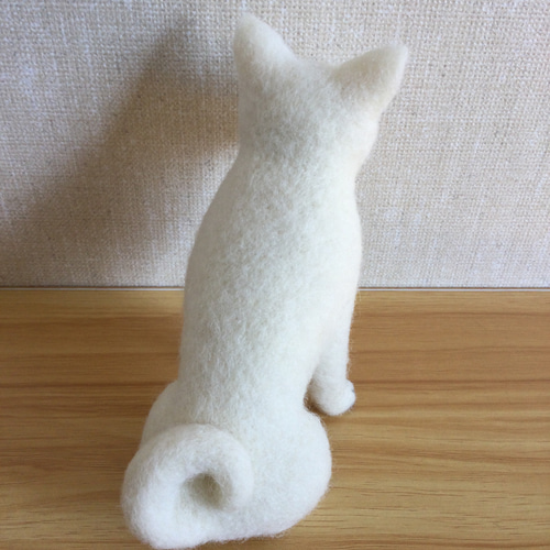 羊毛フェルト 日本犬 白柴 白い犬 羊毛フェルト masapan 通販