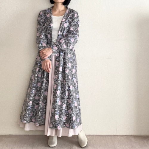 低身長さん向け洋服】リバティ生地 後ろウエストマーク