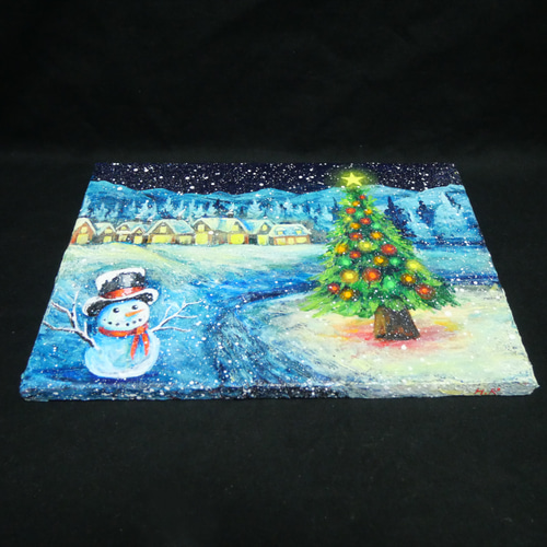 油絵 油彩 油彩画 絵 絵画 【ホワイト・クリスマス・キャロル】 絵画