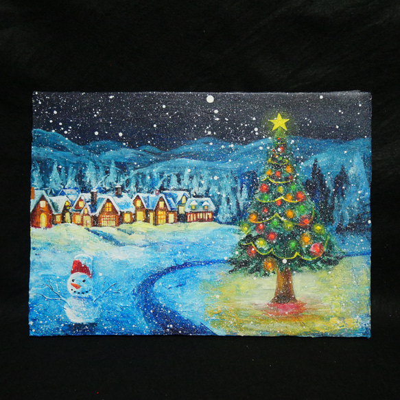 油絵 絵画 【クリスマス村】 絵画 HR 通販 16887093|Creema 油絵 絵画 【クリスマス村】 絵画 HR 通販 16887093|Creema