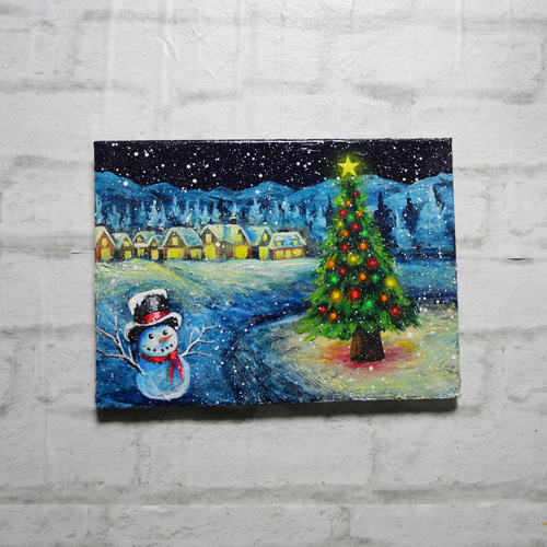 油絵 油彩 油彩画 絵 絵画 【ホワイト・クリスマス・キャロル】 絵画